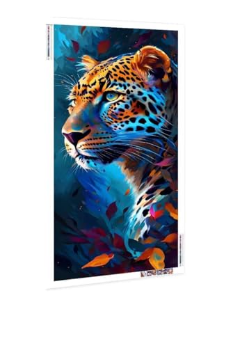 Diamond Painting Léopard 5D pour sublimer la décoration murale du salon design grand format XXL