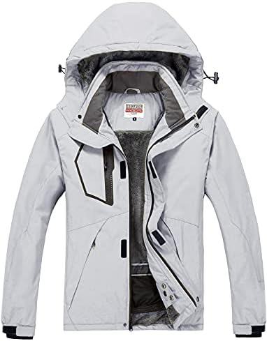 WULFUL Men's Waterproof Ski Jacket Warm Winter Snow Coat Mountain Windbreaker Hooded Raincoat