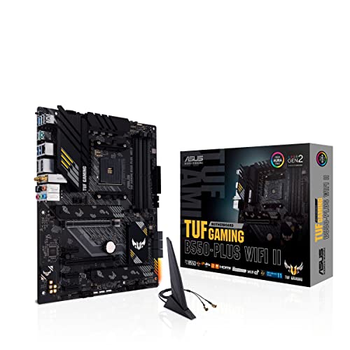 ASUS TUF Gaming B550-PLUS WiFi II Scheda Madre Gaming ATX, AMD B550, Socket AM4, DDR4, PCI 4.0, LAN Realtek 2.5Gb, WiFi 6 (802.11ax), 2xM.2, 6xSATA 6GB/s, 2xUSB 3.2 Gen 2, Aura Sync RGB, Nero