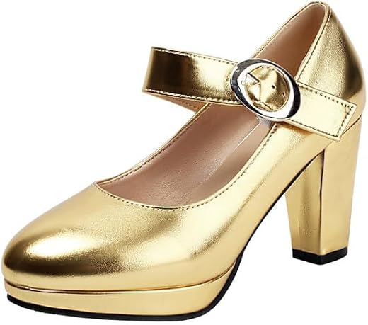 FTK® Buckle Sandals for Women Thick Sole Thick Heels PU Rubber Sole