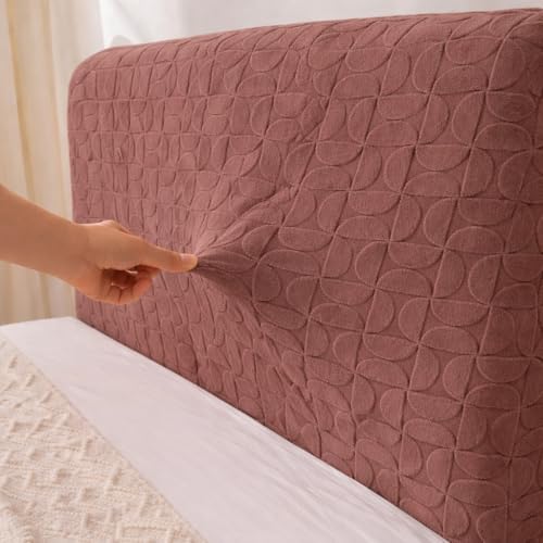Image of HOMETHREADS Stretchable Lycra /Velvet Headboard Cover | Soft, Dust-Proof & Wrinkle-Resistant Bed Back Protector | Fits Leather, Wooden & Fabric Bedsides | for 7ft to 7.5ft Beds (Coffee, 205x65Cm)