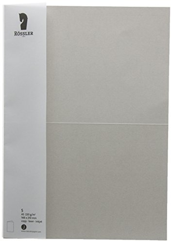 10 x Paperado Doppelkarte A5 hoch VE=5 Stück Taupe