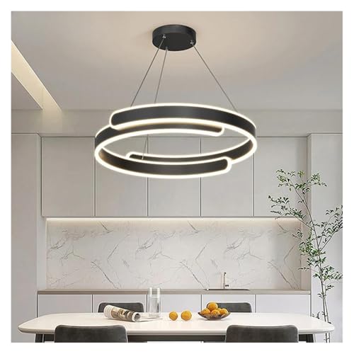 Plafonnier LED noir 40cm pour salon moderne et salle à manger chic