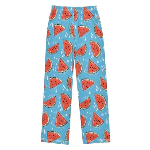 ALAZA Red Watermelon Water Drop Pajama Lounge Pants Long Sleep Pajama Bottoms with Pockets