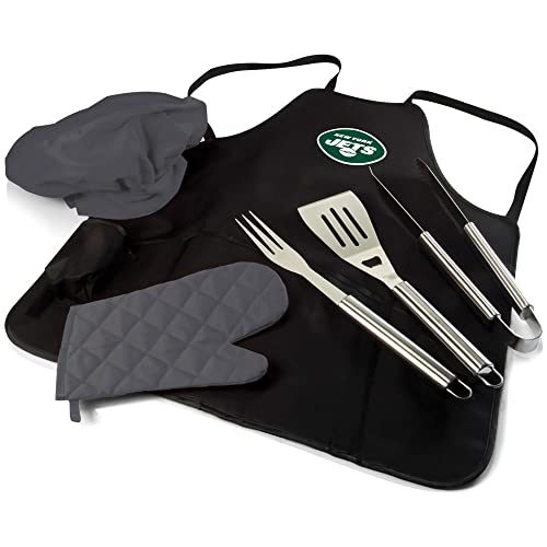 Image of Picnic TIME BBQ Apron Tote Pro Grill Set, (Black with Gray Accents)