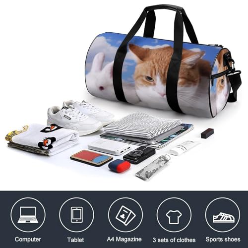 Sac de sport gym chat lapin blanc pour ne plus manquer de place