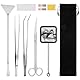 Flintronic 7 Stück Aquarium Aquascaping Tools, 4-in-1-Aquarium Schere Zangen Spatel Pinzette, mit Aufbewahrungsbeutel & Fischnetz, Aquarium Reinigungsset, für Fisch Tank Reinigung Pflanze Trimmen