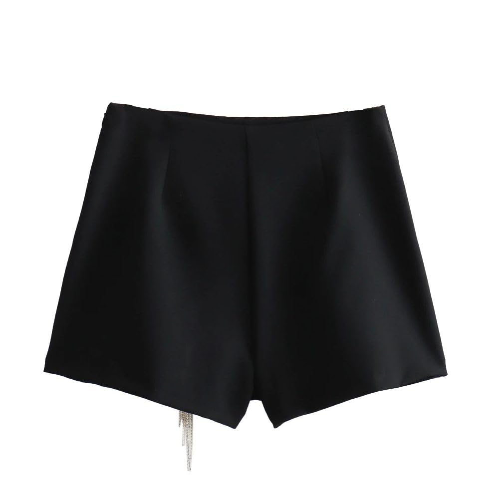 SWEPER Falda Corta De Mujer - Falda Corta con Flecos Y Cuentas A La Moda para Mujer, Estilo De Fiesta, Cintura Alta, Cremallera Lateral, Falda Corta Versátil para Mujer