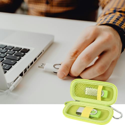 Image of USB Flash Drive Case, SD Card /Thumb Drive /Memory Cards Holder, Bag Only | SDXC /SDHC Storage, Electronic Accessories Organizer for SanDisk / for Samsung, for Students /IT /Office /School /Travel, Green
