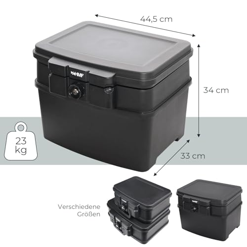HMF 250453 Feuerfeste Wasserdichte Dokumentenbox | DIN A4 | Hängeregister | schwarz - 5