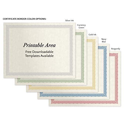 The Gallery Collection, 50 Count, Certificates With Pre-Printed Traditional Borders (11 X 8.5) – Burgundy #TOP1