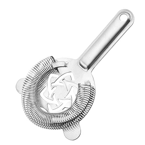 STOBAZA 1Pc Stainless Steel Ice Strainer Rustproof Barware Tool for Smooth Cocktails Filters Fruit Ice Cubes Easy to Clean