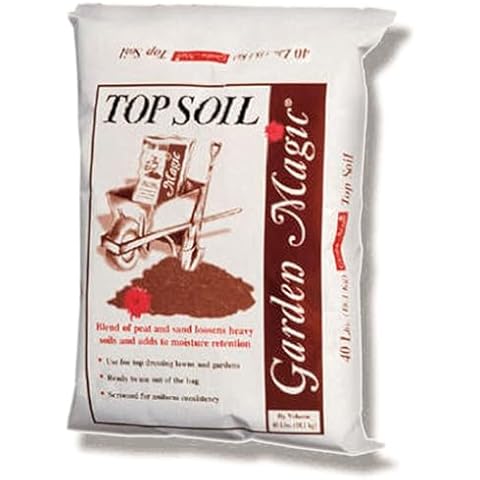 Michigan Peat 40 Pound Bag Garden Magic Organic Planting Potting Top Soil Blend Mix for Indoor and Outdoor Gardening and Landscapes, White Cover