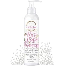 Curly Chic Rice Water Remedy Moisturizing Hair Milk - Hydrates, Detangles & Revives Dry Hair - Ayurvedic Herbs & Fermented Rice Water for Rapid Growth - Sulfate, Paraben & Mineral Oil Free - 8 fl oz