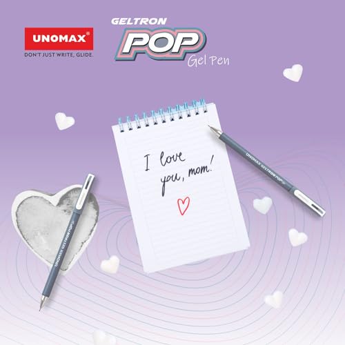 Image of UNOMAX Geltron Pop Gel Pen Black Pack of 20 | Elevate Your Writing Experience: Smooth Writing, Matt Finish Body, Super Smooth Writing, Waterproof Ink Technology,Exam-Friendly