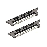 Vinkor Stainless Steel Adapter for Apple Watch 38mm Band Connector, Apple Watch Clasp, No Screws or Screwdriver Needed and Super Easy to Install and Remove-Fit for any 20mm straps - 38mm Grey