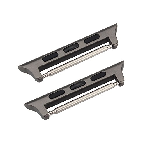 Vinkor Stainless Steel Adapter for Apple Watch 38mm Band Connector, Apple Watch Clasp, No Screws or Screwdriver Needed and Super Easy to Install and Remove-Fit for any 20mm straps - 38mm Grey