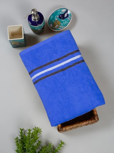 Image of Cortina 480 GSM Ultra Soft, Super Absorbent, Antibacterial Treatment, 100% Cotton Large Bath Towel, 70 cms x 140 cms (Blue /Pink, Set of 2)