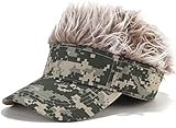 Faringoto Camouflage Baseball Cap Gifts for Men Women,Wig Hair Outdoor Hat