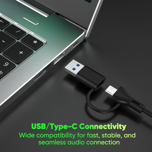 Image of INGA Computer Speakers with Detachable Mic, Plug-and-Play USB Soundbar with Dynamic Lighting, Game /Music Modes, Compatible with PC, Laptop, PS5, Mac (9.8)