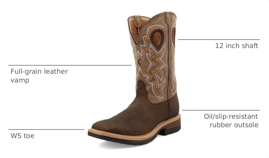 Image of Twisted X Men's 12 inch Pull On Soft Toe Western Work Boot Western Boot