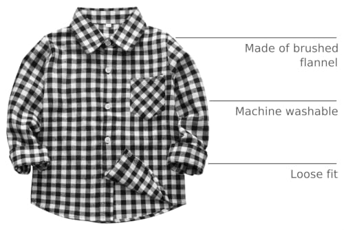Image of OCHENTA Men's & Boys Flannel Shirts Button Down Long Sleeve Plaid Shirt Family Matching Outfits