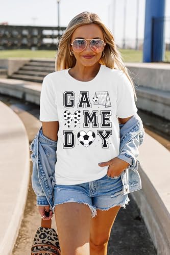 Soccer Shirts for Women Funny Soccer Mom Tshirt Game Day Graphics Tees Tops3