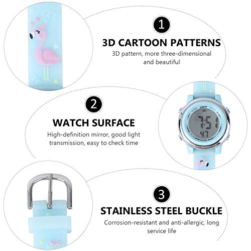 ULTECHNOVO Kids Led Digital Watch 3D Cartoon ImpermeÃ¡vel RelÃ³gios de Pulso ElÃ©tricos RelÃ³gio Esp