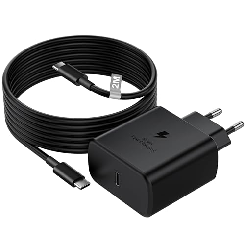45W Usb C Caricatore Caricabatterie Per Samsung Galaxy S24 Ultra/S23/S23+/S23/S22/S21/S20/Note20/A73/A53/S10 Con 2M Cavo, Usb C Presa Carica Alimentat