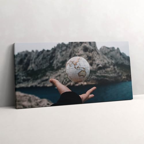 Photo sur toile globe tableau decoration murale salon moderne 120x60