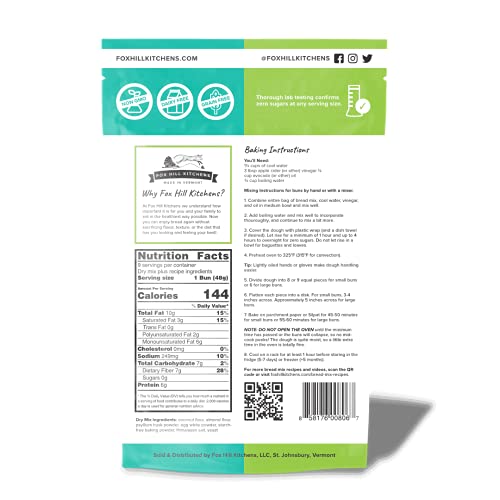 Certified Keto & Gluten Free All Purpose Bread Mix By Fox Hill Kitchens | Low Carb, Grain Free, Dairy Free, Gmo Free, Paleo Friendly | Zero Sugars At Any Serving Size #TOP1