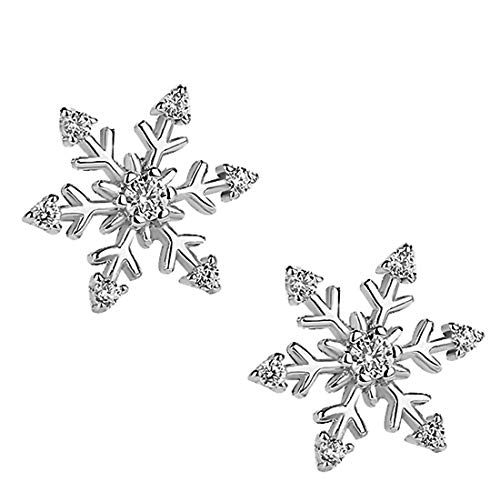 Preisvergleich Produktbild Rcsinway Weihnachtsdekoration Europa und Amerika Weihnachtsschneeflo Ohrringe Arbeiten vorzügliche Kristall-Diamant-925 silbernen Nadel Ohrringe Weihnachtstag Ohrstecker IN-Art Schmuck