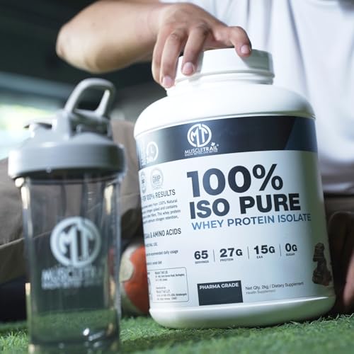 Image of MuscleTrail Pharma Grade Ultra Ripped Whey Protein Isolate - Premium Protein for Men & Women - 27g Protein - Supports Muscle Growth, Strength & Recovery - L-Carnitine (1Kg,Dutch Chocolate)