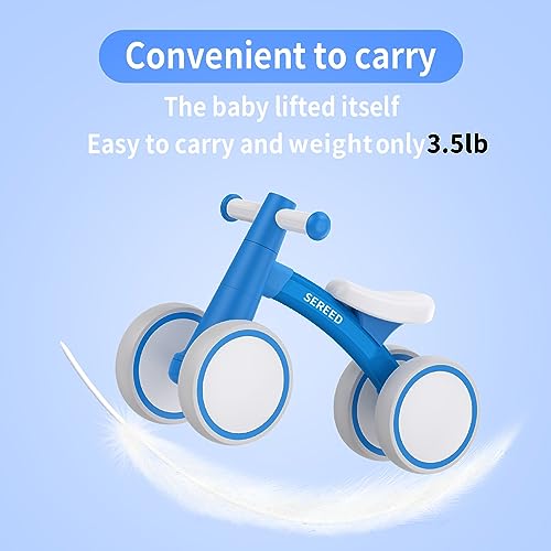 image for SEREED Baby Balance Bike for 1 Year Old Boys Girls 12-24 Month, 4 Whee