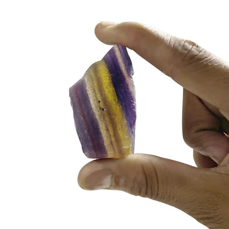 Image of Multi Fluorite Raw Crystal Stone 250g | 2-4 Pcs of Natural Healing Gemstone for Mental Clarity, Energy Cleansing & Emotional Stability | Decorative Crystals for Home Decor, Office & Vastu