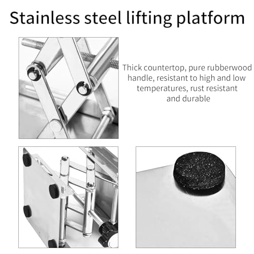 Image of Stainless Steel Lab Jack Scissor Stand Platform, Lab Lift Stand Table, 8 inch x 8 inch, Maximum Support Weight 30lb /14kg.