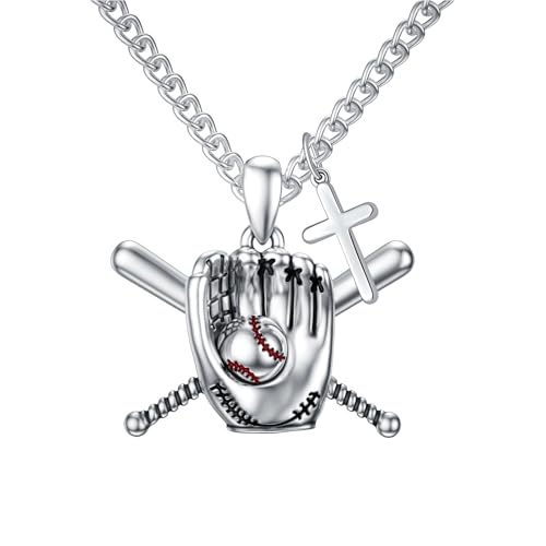 925 Sterling Silver Sport Necklaces I CAN DO ALL THINGS Bible Verse Cross Pendant Sports Fan Gifts for Men Women Athletes Sport Lovers