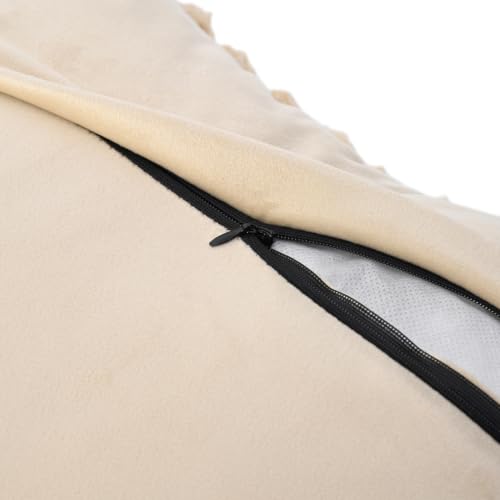 Image of Wakefit Designer Cushion Cover | 16x16 inch | Super Soft Durable Fabric | Machine Washable | Pack of 1 | Aura Beige