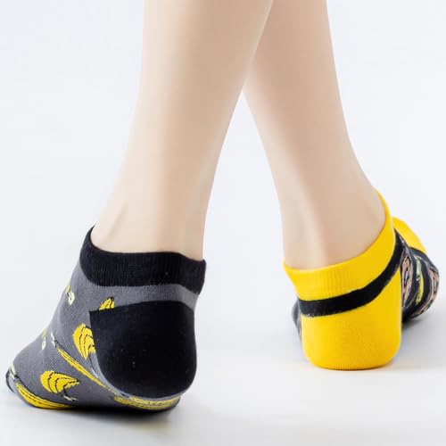 Image of 2 Pairs Funny Cartoon Animal Print Cotton Ankle Socks for Women Teens