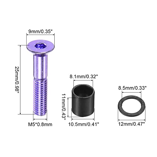 PATIKIL 1 Inch Skateboard Hardware Screws Bolts Kit - Image 2