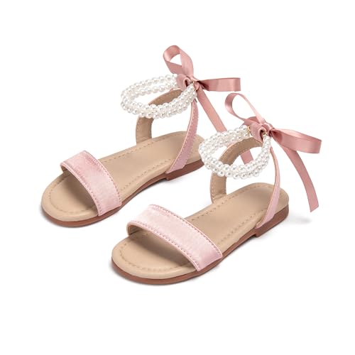Image of Otter MOMO Girls Open Toe Princess Flat Sandals with Comfort Sole Summer Sandals