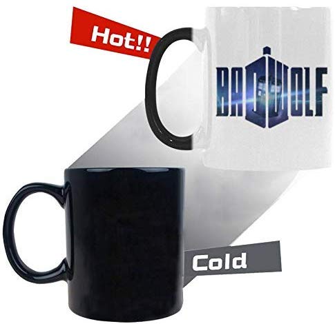R&H Bad Wolf Coffee Mug - Funny Quote Mug Morphing Changing Color Heat Reveal Coffee Tea Cup (11oz)