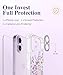 GVIEWIN for iPhone 17 Case, with Screen Protector+Camera Lens Protector, [NonYellowing] Clear Floral Slim Shockproof Protective Hard PC Back Women Phone Case for iPhone 17 6.3
