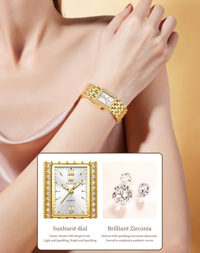 Image of OLEVS Women Watches Diamond Fashion Dress Elegant with Date Ladies Watch | Original Import Dress Gift,Diamond,Easy to Read Chronograph women's Watch