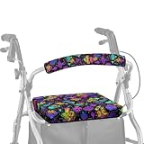 ASQVTIFE Set di coprisedili per deambulatori con funghi neon, da donna, coprisedili e schienali, per anziani in residenza assistita, con braccioli, accessori per deambulatori e deambulatori