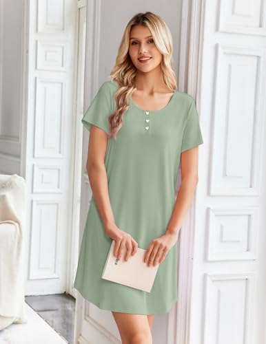 Women's Bamboo Fiber Short-Sleeve Nightgown - image 3
