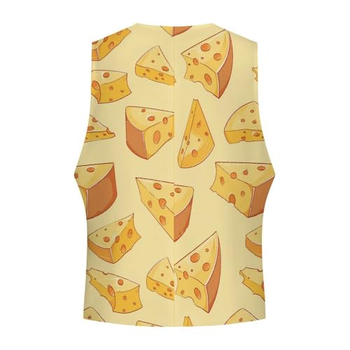 Cheese Slices Novelty Men's Suit Vest Casual Formal Dress Vests Business Waistcoat4