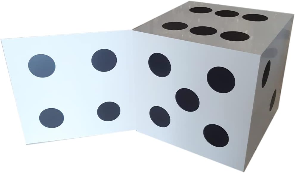 Smart Lucky Table Dice Shape Hidden Lock, Hidden space, It Opens with Magnet Access Card black & White Storage Organizer For Ring, Bracelet, Watch, Necklace, Earrings, And Accessories