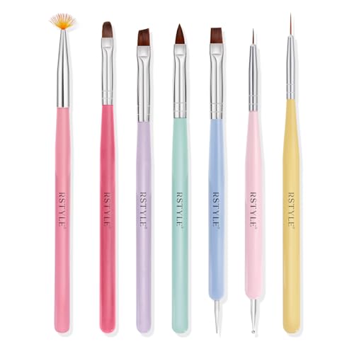 RSTYLE 7 Pezzi Pennelli per Unghie,Pennelli Unghie...