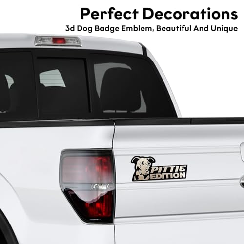 Image of Dog Edition 3D Car Badge, Laser Cutting Metal Emblem, Cute Dogs Decals (Pittie)